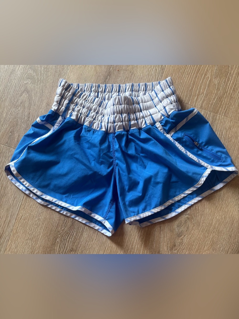 lululemon athletica Blue Athletic Shorts with White Trim